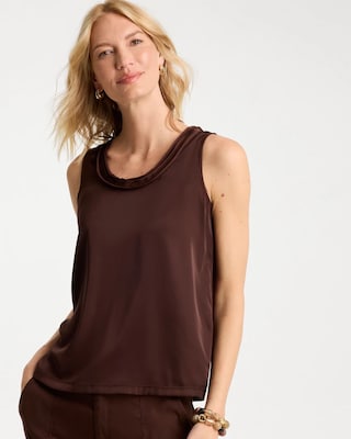 【kyon.01 】AMERI CLARA SATIN TANK TOP CLARA SATIN TANK TOP